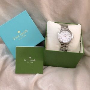 Auth Kate Spade Stainless Watch w MOP face